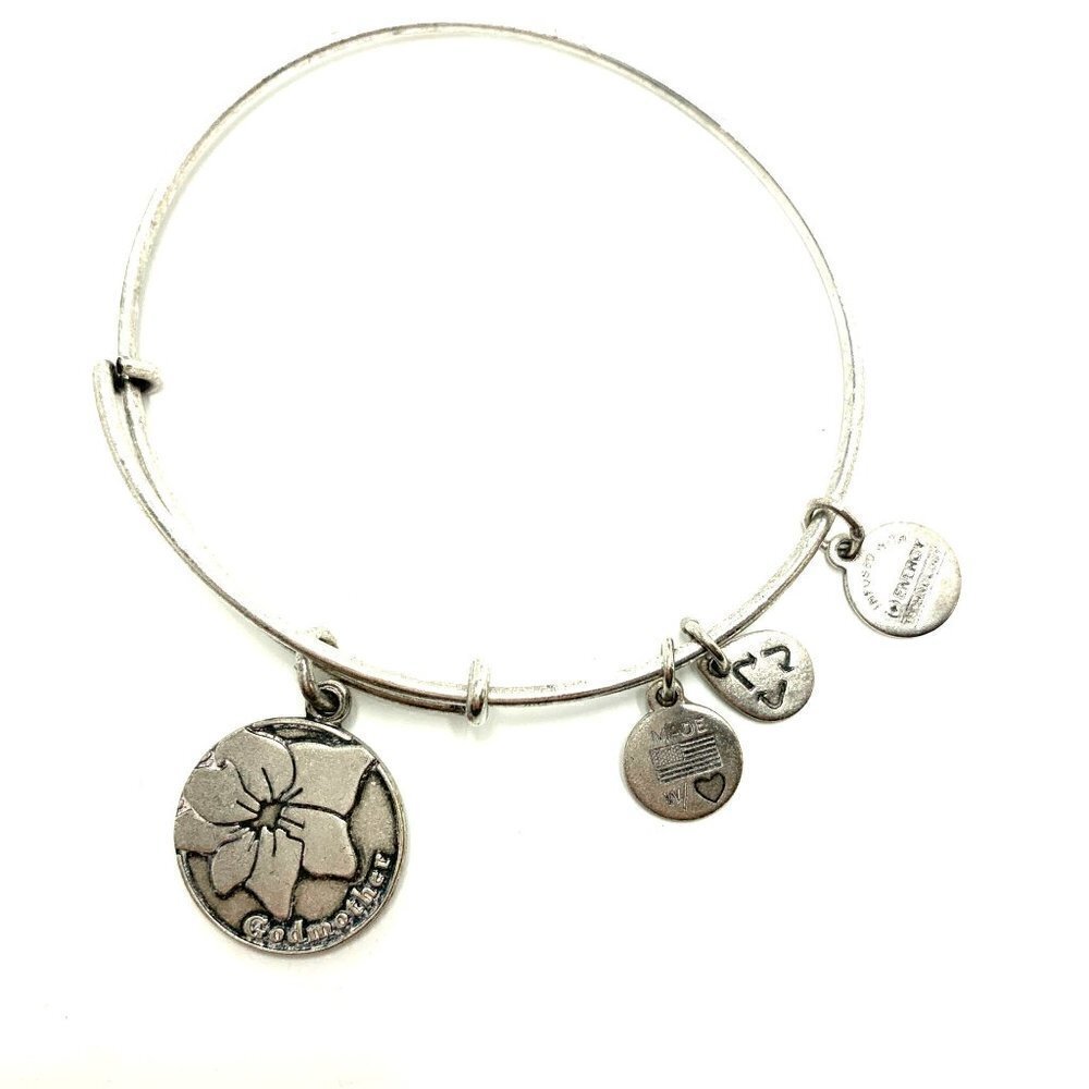 Alex and Ani Godmother Charm Bracelet Silver Finish - Expands 2"- 3.5"